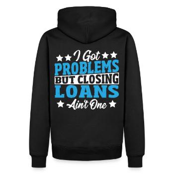 Ich habe Probleme, aber der Abschluss von - Männer Premium Bio Hoodie - Schwarz - Hinten - Nico (187cm)