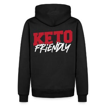 Keto Friendly Keto Diät Ketogenic Ketone - Männer Premium Bio Hoodie - Schwarz - Hinten - Nico (187cm)
