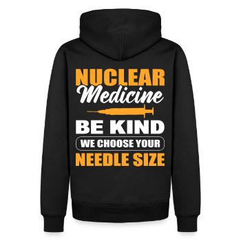 Médecine nucléaire Soyez gentil Nous choisissons votre taille d’aiguille - Sweat à capuche Premium bio Homme - noir - Dos - Nico (187cm)