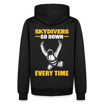 Skydivers Go Down Every Time Skydiving Parachuting - Men’s Premium Organic Hoodie - black - Back - Nico (187cm)