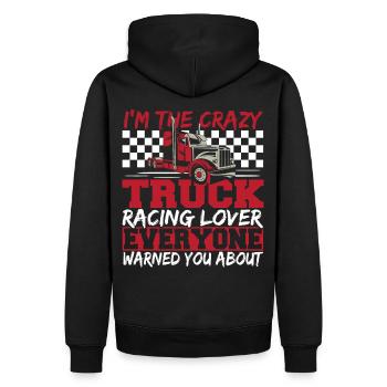 Truck Racer Motorsport Ich bin der verrückte - Männer Premium Bio Hoodie - Schwarz - Hinten - Nico (187cm)