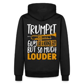 Type de trompette Comme un gars normal, mais beaucoup - Sweat à capuche Premium bio Homme - noir - Dos - Nico (187cm)