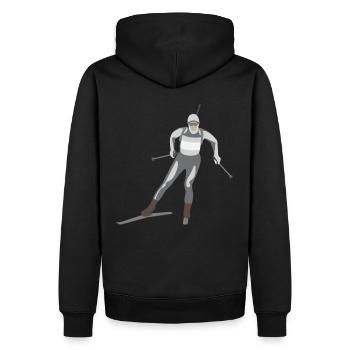 Ski - Men’s Premium Organic Hoodie - black - Back - Nico (187cm)