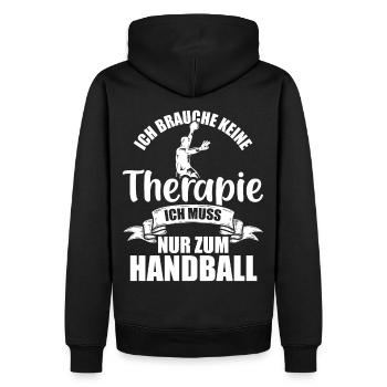 Ich brauche keine Therapie Ich muss nur zum - Männer Premium Bio Hoodie - Schwarz - Hinten - Nico (187cm)