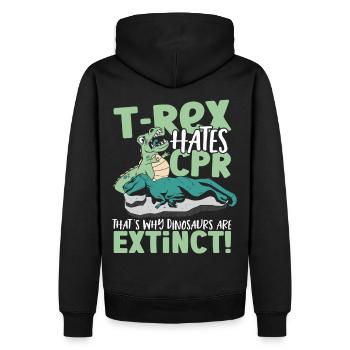 Le T-Rex déteste la RCR, c’est pourquoi les dinosaures sont - Sweat à capuche Premium bio Homme - noir - Dos - Nico (187cm)