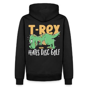 T-Rex déteste le disc golf T Rex dinosaure - Sweat à capuche Premium bio Homme - noir - Dos - Nico (187cm)