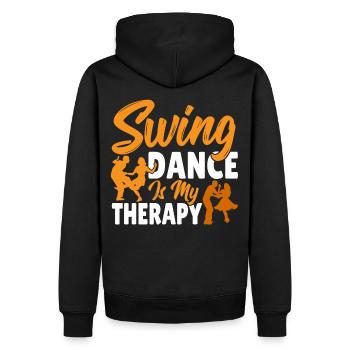 Tänzer Swing Dance ist meine Therapie Swing - Männer Premium Bio Hoodie - Schwarz - Hinten - Nico (187cm)