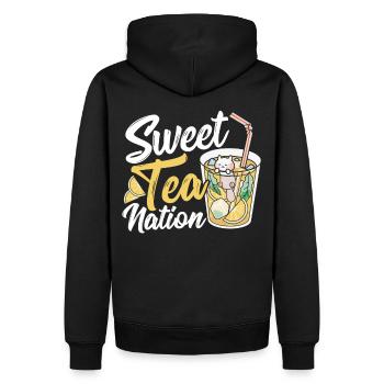 Süßer Tee Nation Süßer Tee Eistee - Männer Premium Bio Hoodie - Schwarz - Hinten - Nico (187cm)