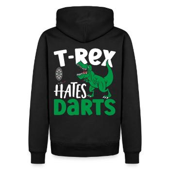 T-Rex déteste les fléchettes T-Rex Amoureux des dinosaures - Sweat à capuche Premium bio Homme - noir - Dos - Nico (187cm)
