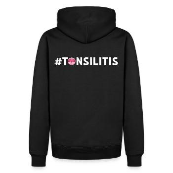 Tonsillitis Survivor #Tonsilitis Tonsillectomy - Men’s Premium Organic Hoodie - black - Back - Nico (187cm)