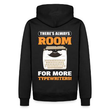 Schreibmaschinenautor Es ist immer Platz für mehr - Männer Premium Bio Hoodie - Schwarz - Hinten - Nico (187cm)
