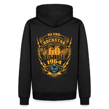 60. Geburtstag 1964 Rock'n Roll für immer Geschenk - Männer Premium Bio Hoodie - Schwarz - Hinten - Nico (187cm)