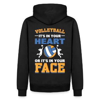 Le volley-ball est dans votre cœur ou dans votre cœur - Sweat à capuche Premium bio Homme - noir - Dos - Nico (187cm)