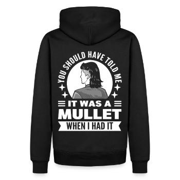 Tu aurais dû me dire que c’était un mulet quand j’ai - Sweat à capuche Premium bio Homme - noir - Dos - Nico (187cm)