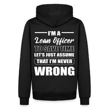 Je suis un agent de crédit pour gagner du temps, supposons que je le sois - Sweat à capuche Premium bio Homme - noir - Dos - Nico (187cm)