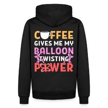 Coffee Gives Me My Balloon Twisting Power Balloon - Männer Premium Bio Hoodie - Schwarz - Hinten - Nico (187cm)