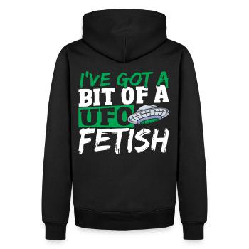 Alien Hunter I've Got A Bit Of A UFO Fetish - Männer Premium Bio Hoodie - Schwarz - Hinten - Nico (187cm)