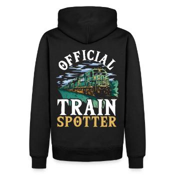 Train Spotting Official Train Spotter - Männer Premium Bio Hoodie - Schwarz - Hinten - Nico (187cm)