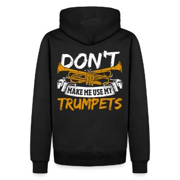 Trompettiste Ne me faites pas utiliser mes trompettes - Sweat à capuche Premium bio Homme - noir - Dos - Nico (187cm)