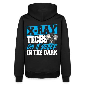 X-Ray Techs Do It Better In The Dark X-Ray - Men’s Premium Organic Hoodie - black - Back - Nico (187cm)