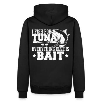 I Fish For Tuna Everything Else Is Bait Tuna - Männer Premium Bio Hoodie - Schwarz - Hinten - Nico (187cm)