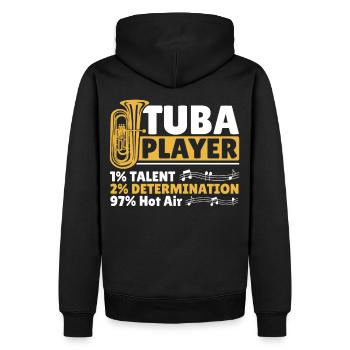 Tuba Player 1% Talent 2% Determination 97% Hot - Männer Premium Bio Hoodie - Schwarz - Hinten - Nico (187cm)
