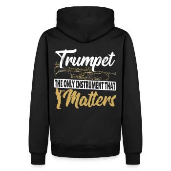 Trompette Le seul instrument qui compte Trompette - Sweat à capuche Premium bio Homme - noir - Dos - Nico (187cm)