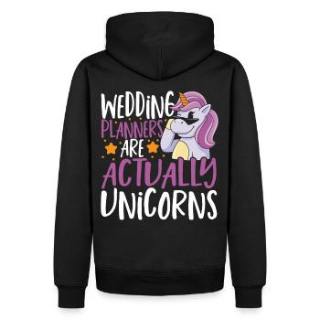 Les wedding planners sont en fait des licornes - Sweat à capuche Premium bio Homme - noir - Dos - Nico (187cm)