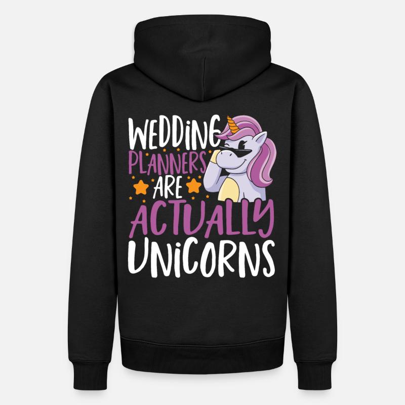 Hochzeitsplaner sind eigentlich Einhörner - Männer Premium Bio Hoodie - Schwarz