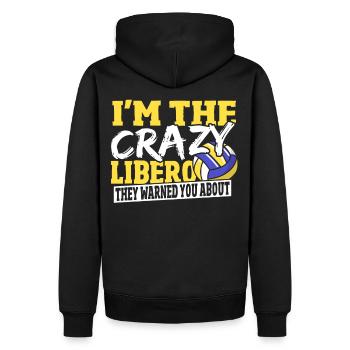 Je suis le libéro fou contre lequel ils t’ont mis en garde - Sweat à capuche Premium bio Homme - noir - Dos - Nico (187cm)