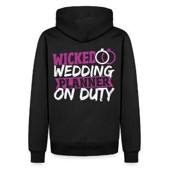 Wicked Wedding Planner On Duty Hochzeitsplanung - Männer Premium Bio Hoodie - Schwarz - Hinten - Nico (187cm)
