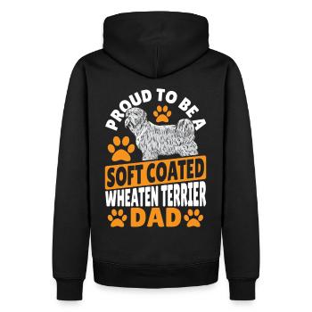 Wheatie Dog Stolz, ein Soft Coated Wheaten - Männer Premium Bio Hoodie - Schwarz - Hinten - Nico (187cm)