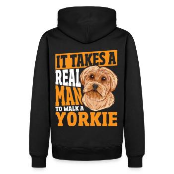 Propriétaire d’un Yorkshire Terrier : Juste un vrai homme - Sweat à capuche Premium bio Homme - noir - Dos - Nico (187cm)