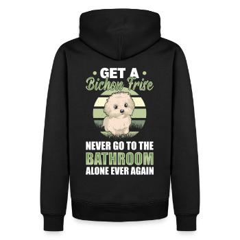 Kraushaariger Hund Bichon Teneriffa Haustier - Männer Premium Bio Hoodie - Schwarz - Hinten - Nico (187cm)
