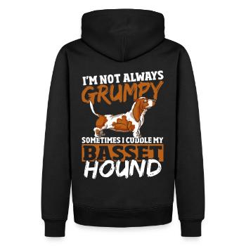 Spürhund Basset Hound Dad Jagdhund Basset Queen - Männer Premium Bio Hoodie - Schwarz - Hinten - Nico (187cm)