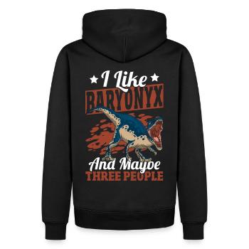 Paläontologie Dinosaurier Dino Raubtier Baryonyx - Männer Premium Bio Hoodie - Schwarz - Hinten - Nico (187cm)