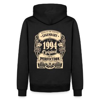 30e anniversaire, cadeau, légende, Original, 1994 - Sweat à capuche Premium bio Homme - noir - Dos - Nico (187cm)