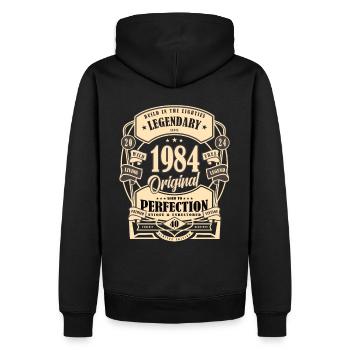 40. Geburtstag, Geschenk, Legende, Original, 1984 - Männer Premium Bio Hoodie - Schwarz - Hinten - Nico (187cm)