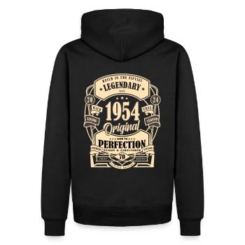 70. Geburtstag, Geschenk, Legende, Original, 1954 - Männer Premium Bio Hoodie - Schwarz - Hinten - Nico (187cm)