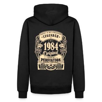 40. Geburtstag, Geschenk, Legende, Original, 1984 - Männer Premium Bio Hoodie - Schwarz - Hinten - Nico (187cm)