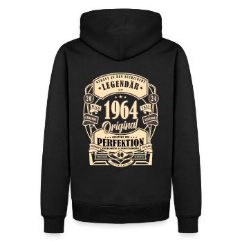 60. Geburtstag, Geschenk, Legende, Original, 1964 - Männer Premium Bio Hoodie - Schwarz - Hinten - Nico (187cm)