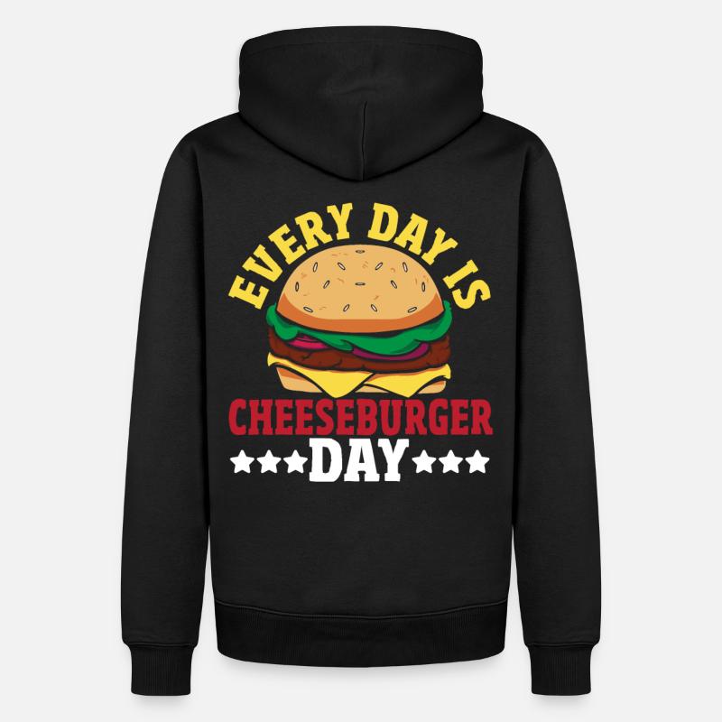Hamburger Käse Cheeseburger Snacks Cheeseburger - Männer Premium Bio Hoodie - Schwarz