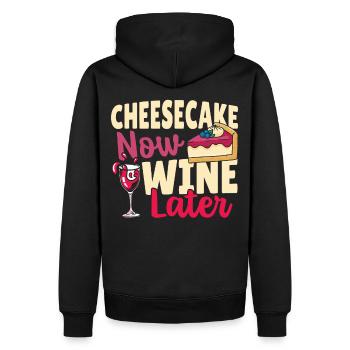 Mangeur de fromage, amateur de fromage, amateur de gâteau au fromage - Sweat à capuche Premium bio Homme - noir - Dos - Nico (187cm)