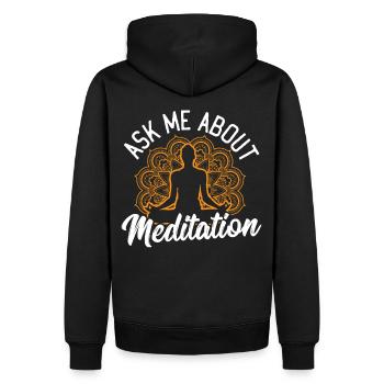 Yoga Liebhaber Chakra Heilung Chakra Heilung Kunst - Männer Premium Bio Hoodie - Schwarz - Hinten - Nico (187cm)