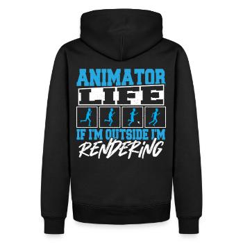 Grafiker Cartoon-Animator 3D-Animation Fan - Männer Premium Bio Hoodie - Schwarz - Hinten - Nico (187cm)