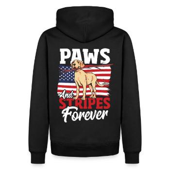 Black Lab Hund hält 4. Juli patriotische - Männer Premium Bio Hoodie - Schwarz - Hinten - Nico (187cm)
