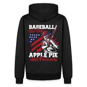 Baseball Drapeau Américain Patriotique - Sweat à capuche Premium bio Homme - noir - Dos - Nico (187cm)