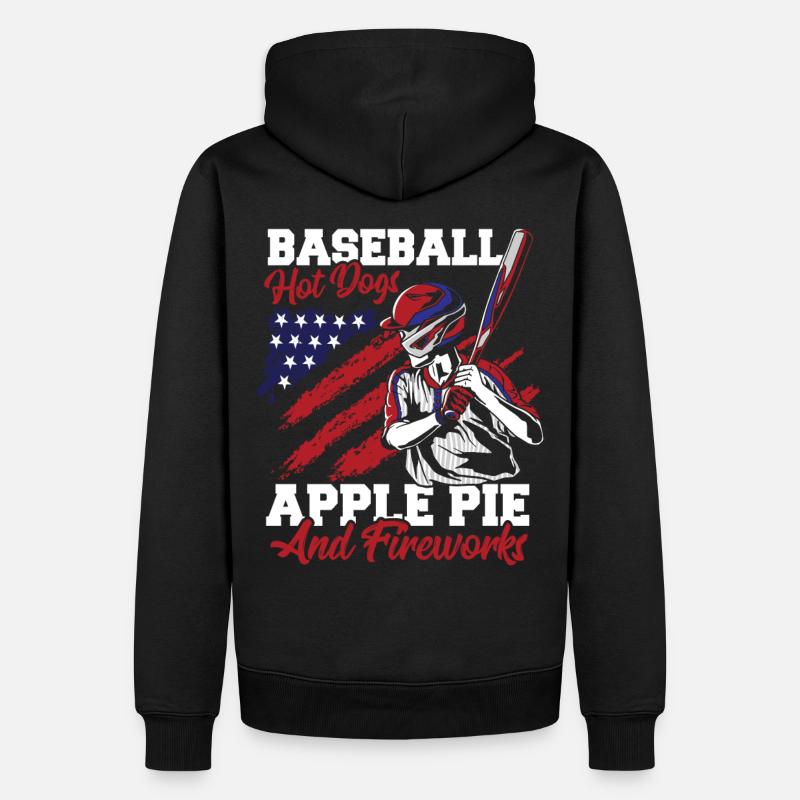 Baseball Drapeau Américain Patriotique - Sweat à capuche Premium bio Homme - noir