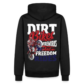 Dirt Bike amerikanische Flagge Motocross Biker 4. - Männer Premium Bio Hoodie - Schwarz - Hinten - Nico (187cm)