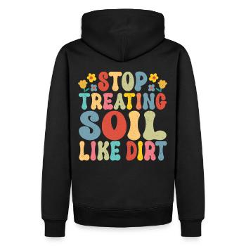 Des professeurs d’agriculture pour les agricultrices - Sweat à capuche Premium bio Homme - noir - Dos - Nico (187cm)